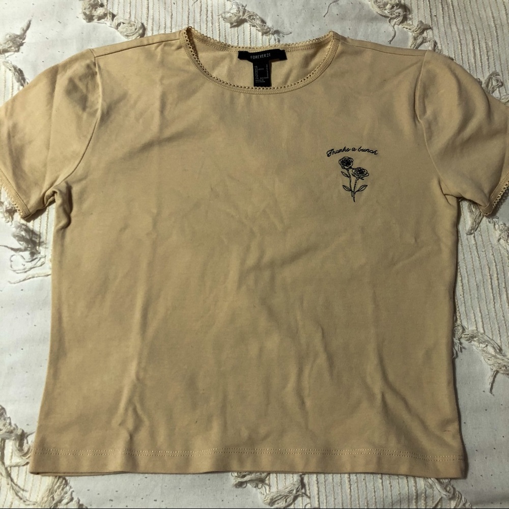 cropped embroidered tee